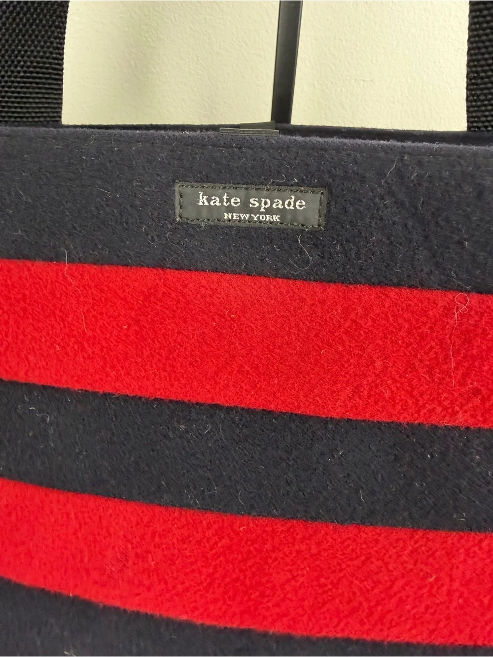 Kate Spade New York Red & Black Striped Baby Tote Diaper Bag